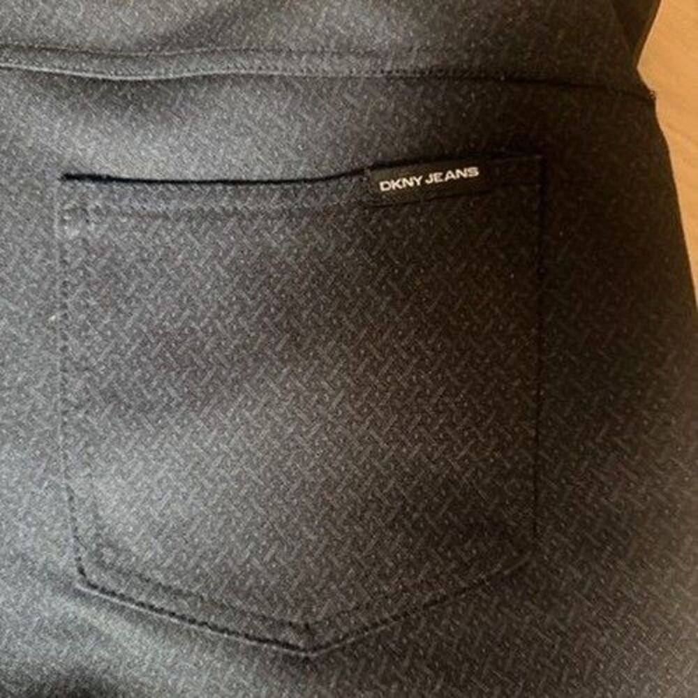 Dkny Jeans Womens Pull-on Stretch Leggings M Black Geometric Elastic Waist Y2K